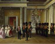 Ladurner Adolphe Interiors of the Winter Palace. Part of the White Armorial Hall - Hermitage